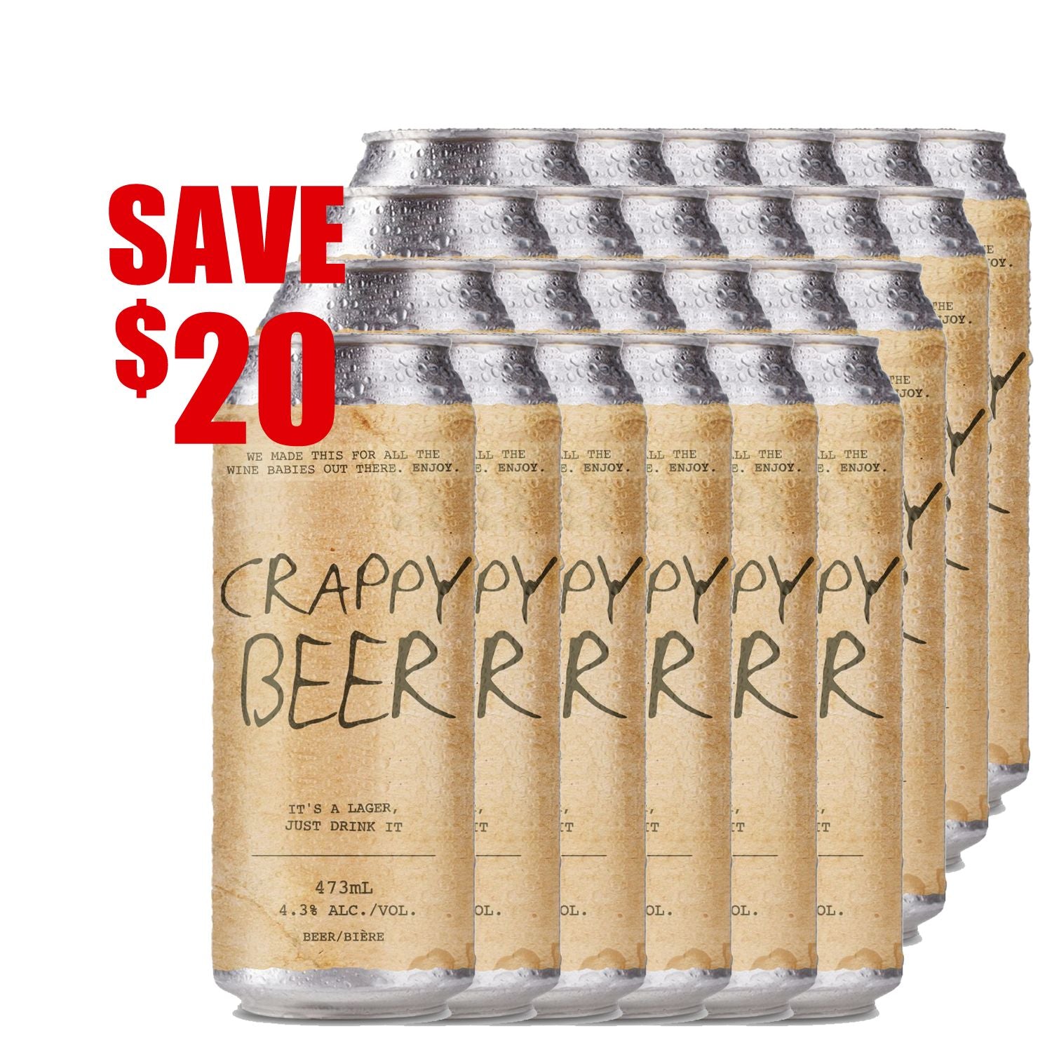 Crappy Beer Lager 24pk