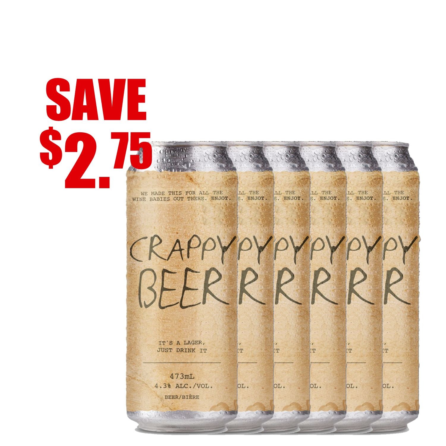 Crappy Beer Lager 6pk